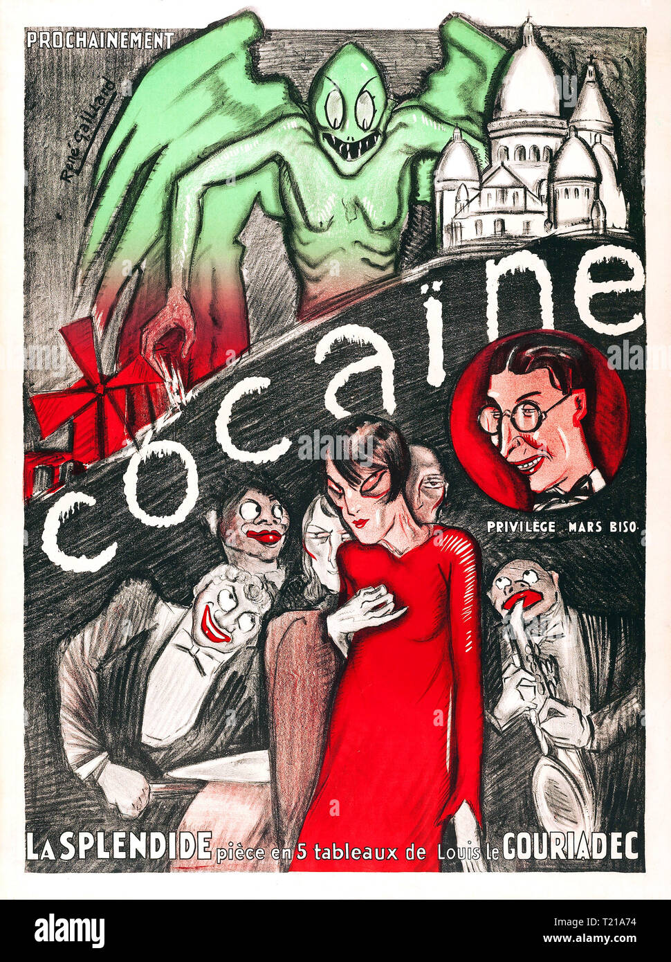 L'affiche de la cocaïne Banque D'Images