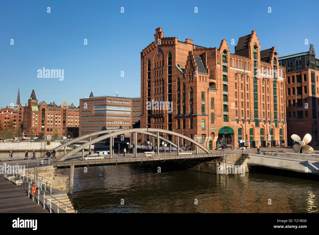 Allemagne, Hambourg, Speicherstadt, International Maritime Museum, pont de Busan Banque D'Images