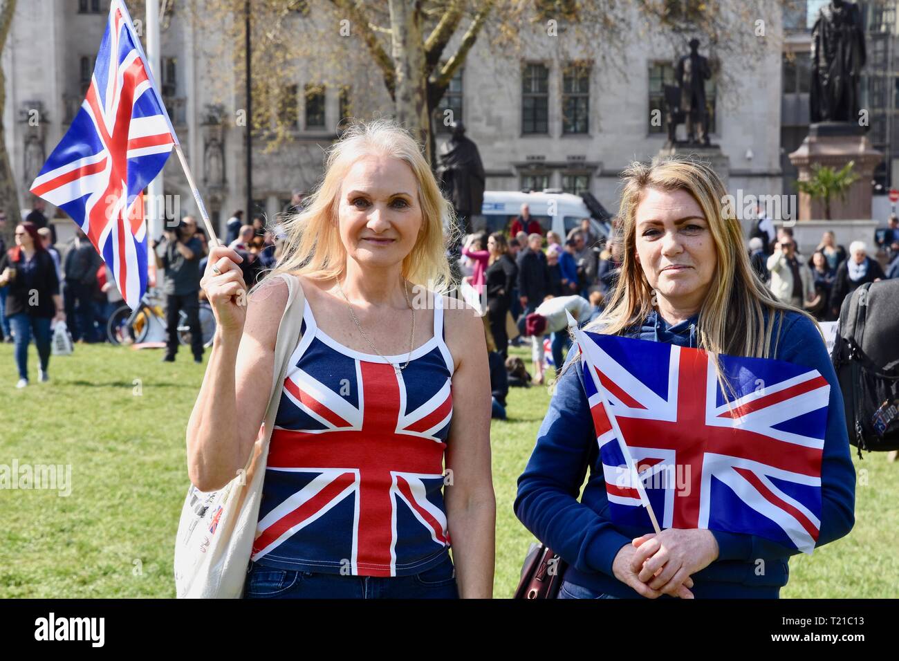 29 Mar 2019. À partir de mars, les manifestants se sont réunis à la place du Parlement le jour que le Royaume-Uni était à l'origine en raison de quitter l'Union européenne, les Maisons du Parlement, Westminster, Londres. UK Crédit : michael melia/Alamy Live News Banque D'Images