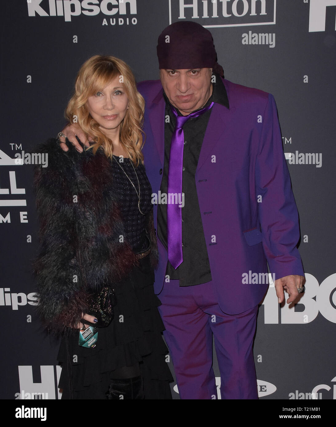 NEW YORK, NEW YORK - Le 29 mars : Maureen Van Zandt, Steven Van Zandt assister à la 2019 Rock & Roll Hall of Fame de la cérémonie au Barclays Center le 29 mars 2019 dans la ville de New York. Photo : imageSPACE/MediaPunch Banque D'Images