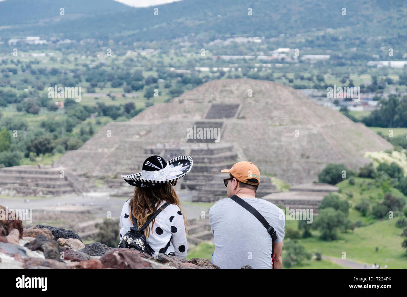 Chapeaux mexicains à Teotihuacan Banque D'Images