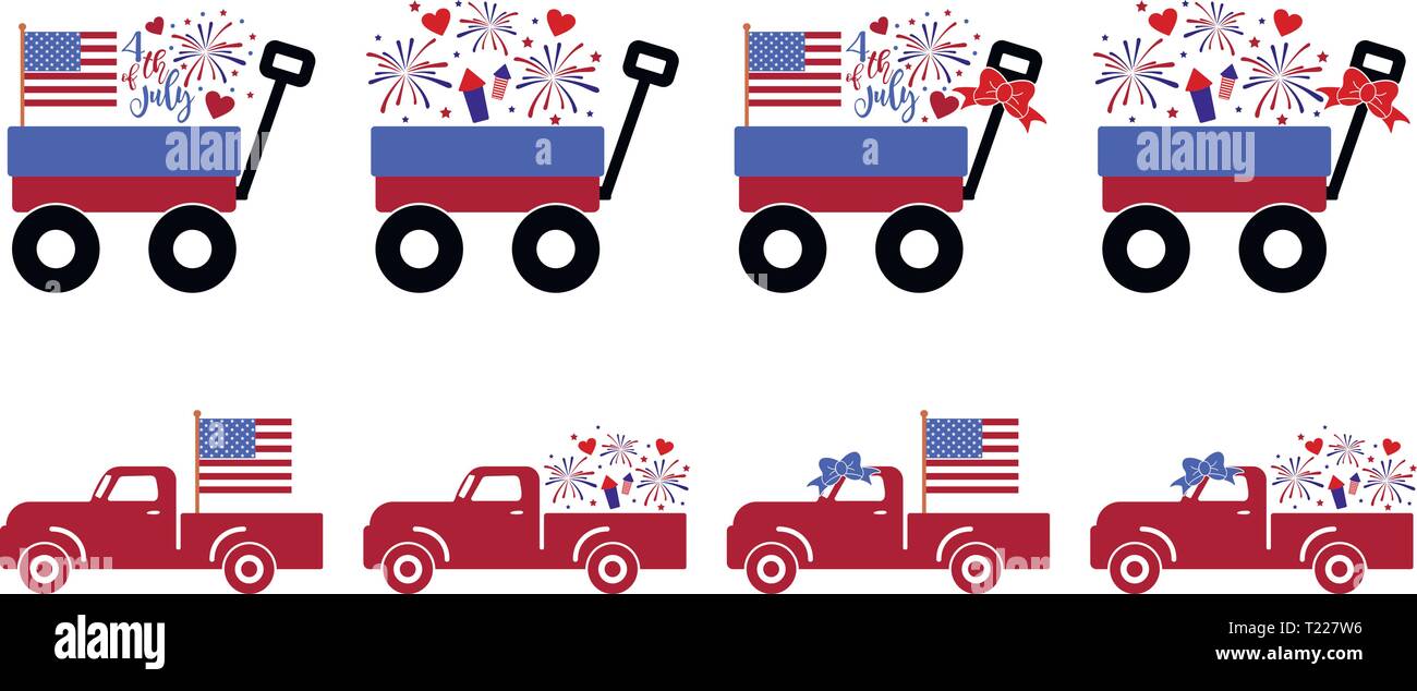 Le jour de l'indépendance US Collection Camion Illustration de Vecteur
