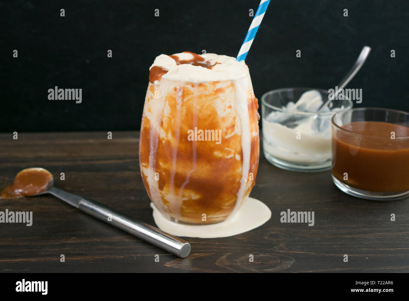 Lait frappé Vanille caramel Banque D'Images