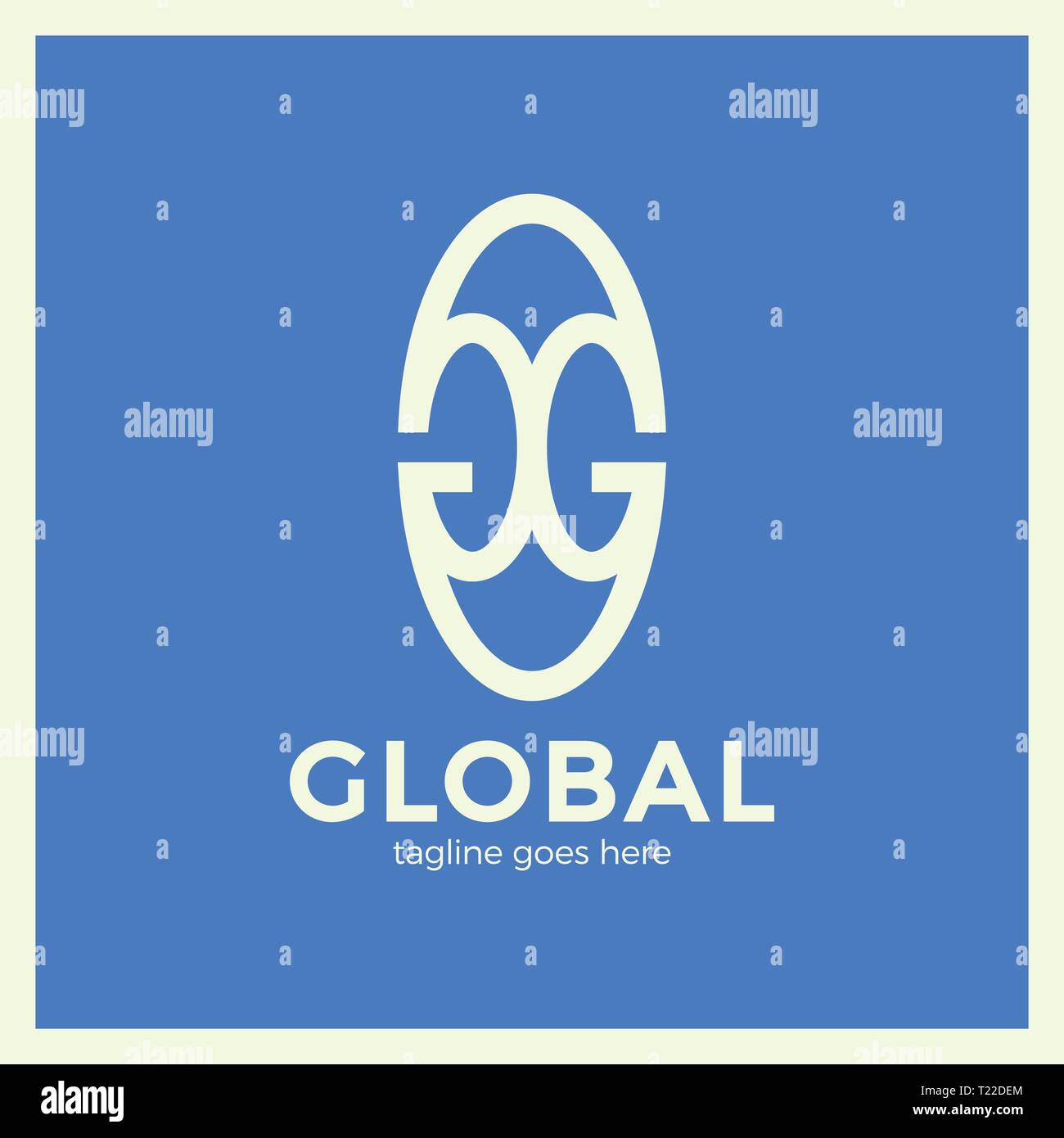 Grand groupe mondial Lettre G Logo. GG Logo fond bleu Illustration de Vecteur
