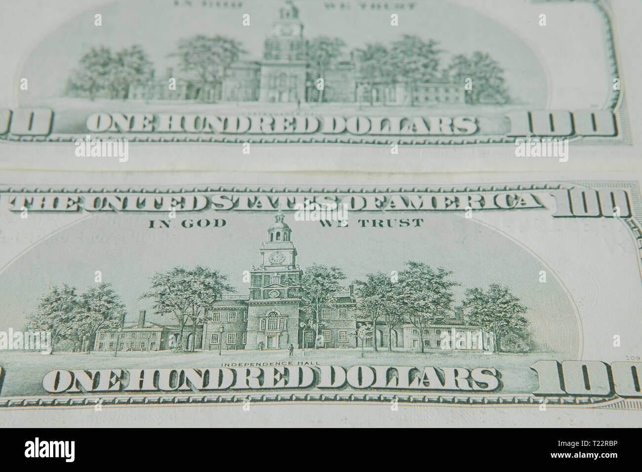 L'envers des dollars américains. Arrière-plan de billets d'un dollar. Banque D'Images