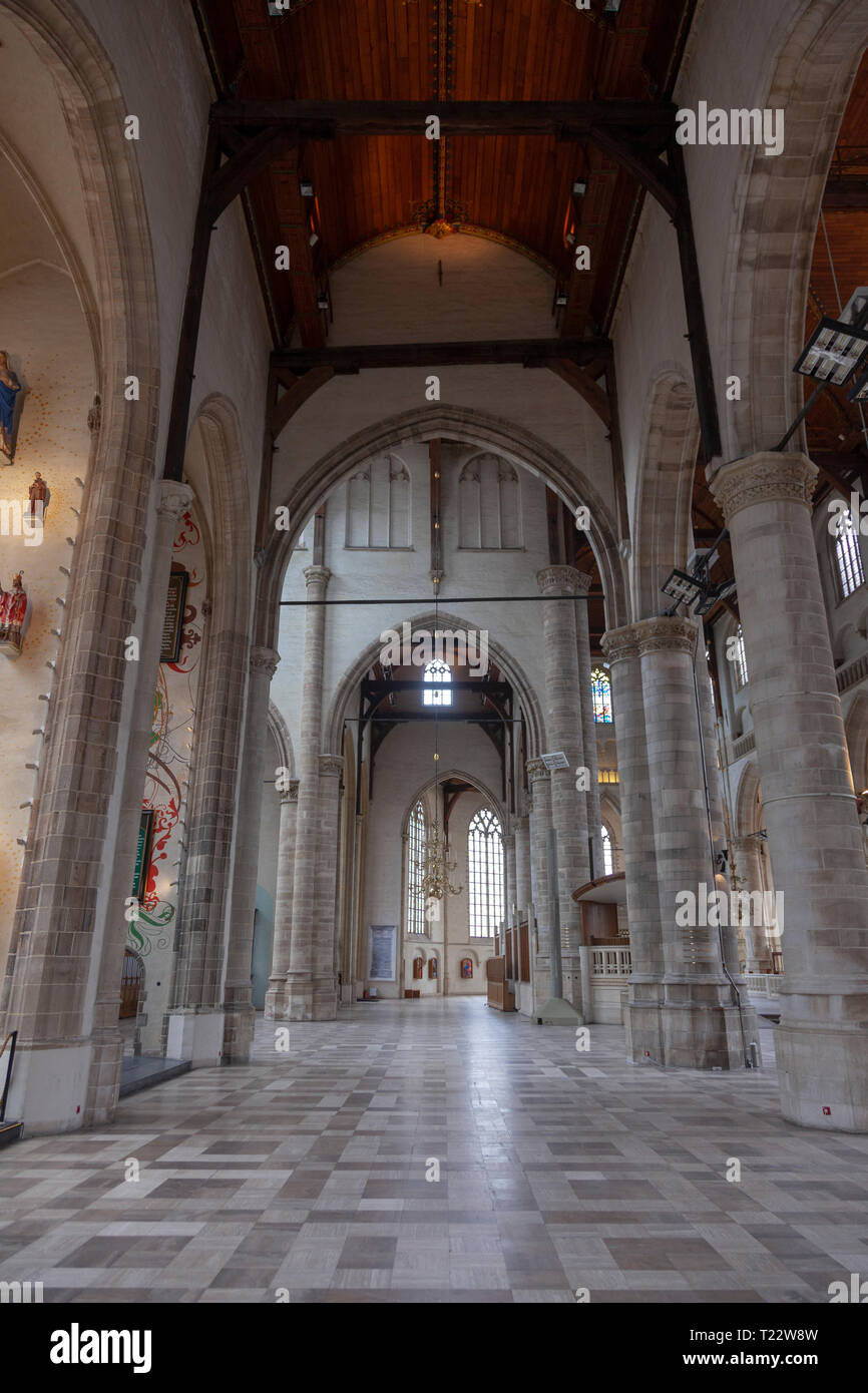 Intérieur de l'église Sint Laurencekerke à Rotterdam, Pays-Bas Banque D'Images