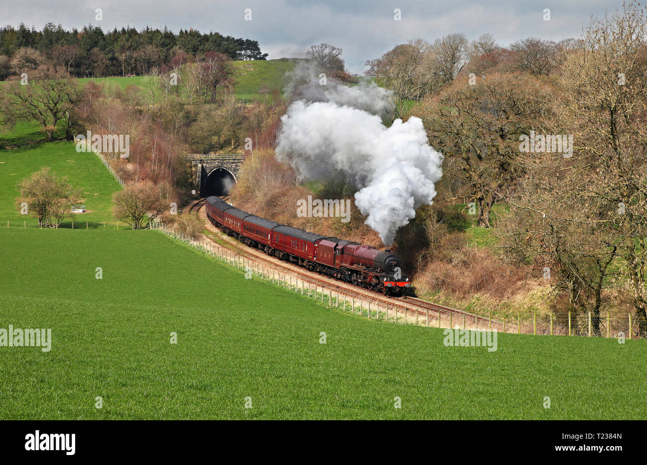 6201 tête de Melling nr Wennington Tunnel avec un chargé du test. Banque D'Images