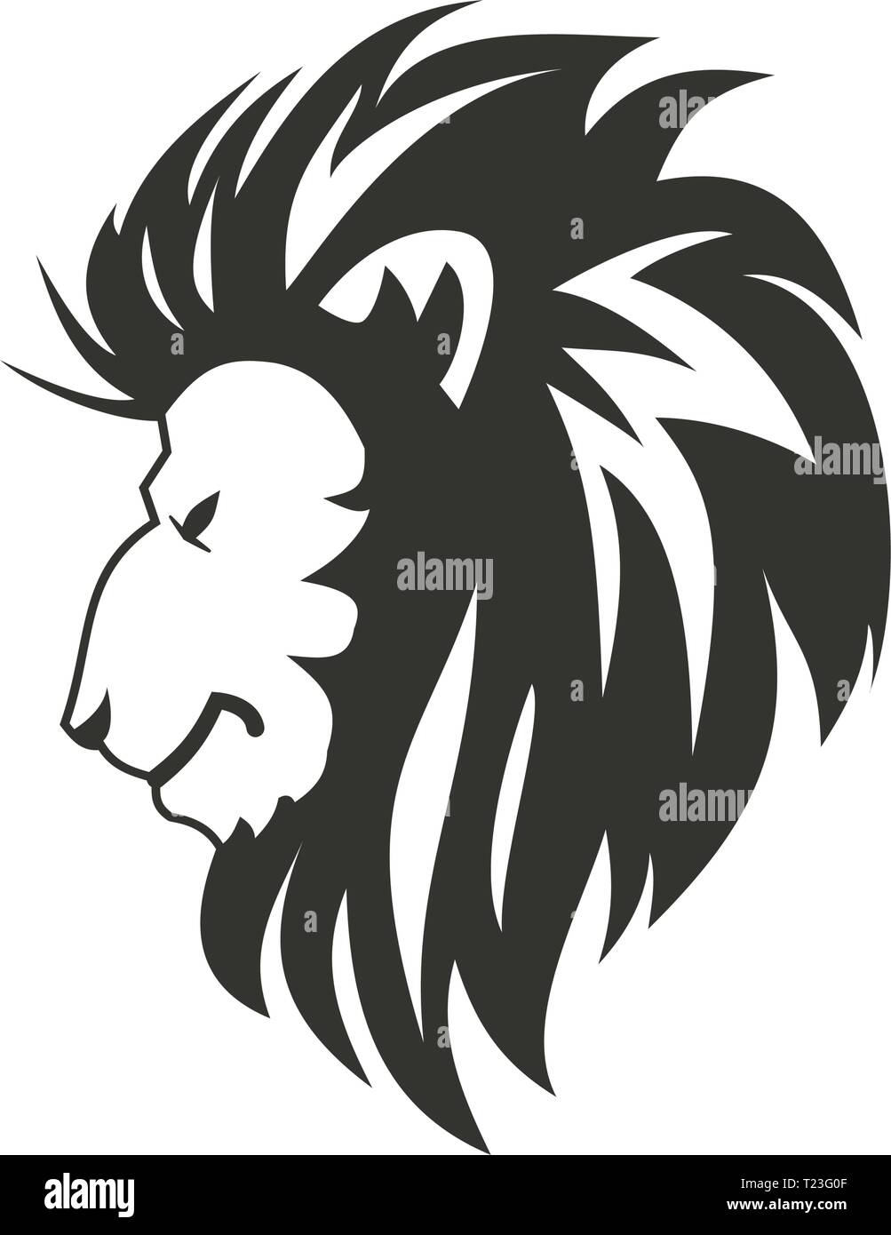 Lion symbole ou signe. Illustration de Vecteur