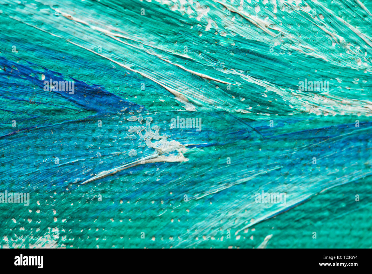 Peinture de couleur aigue-marine vue macro close up Banque D'Images