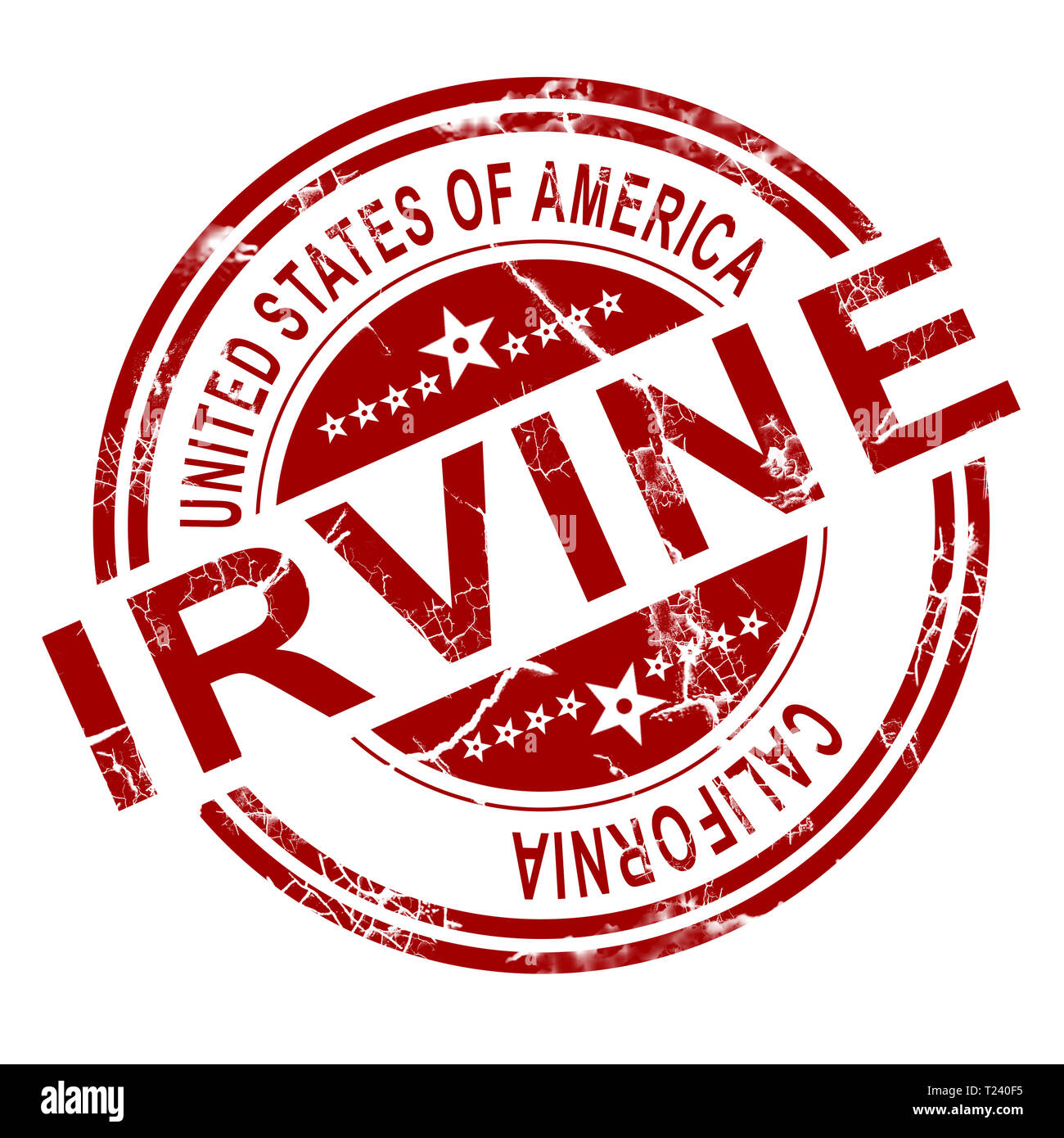 Irvine rouge stamp avec fond blanc, 3D Rendering Banque D'Images