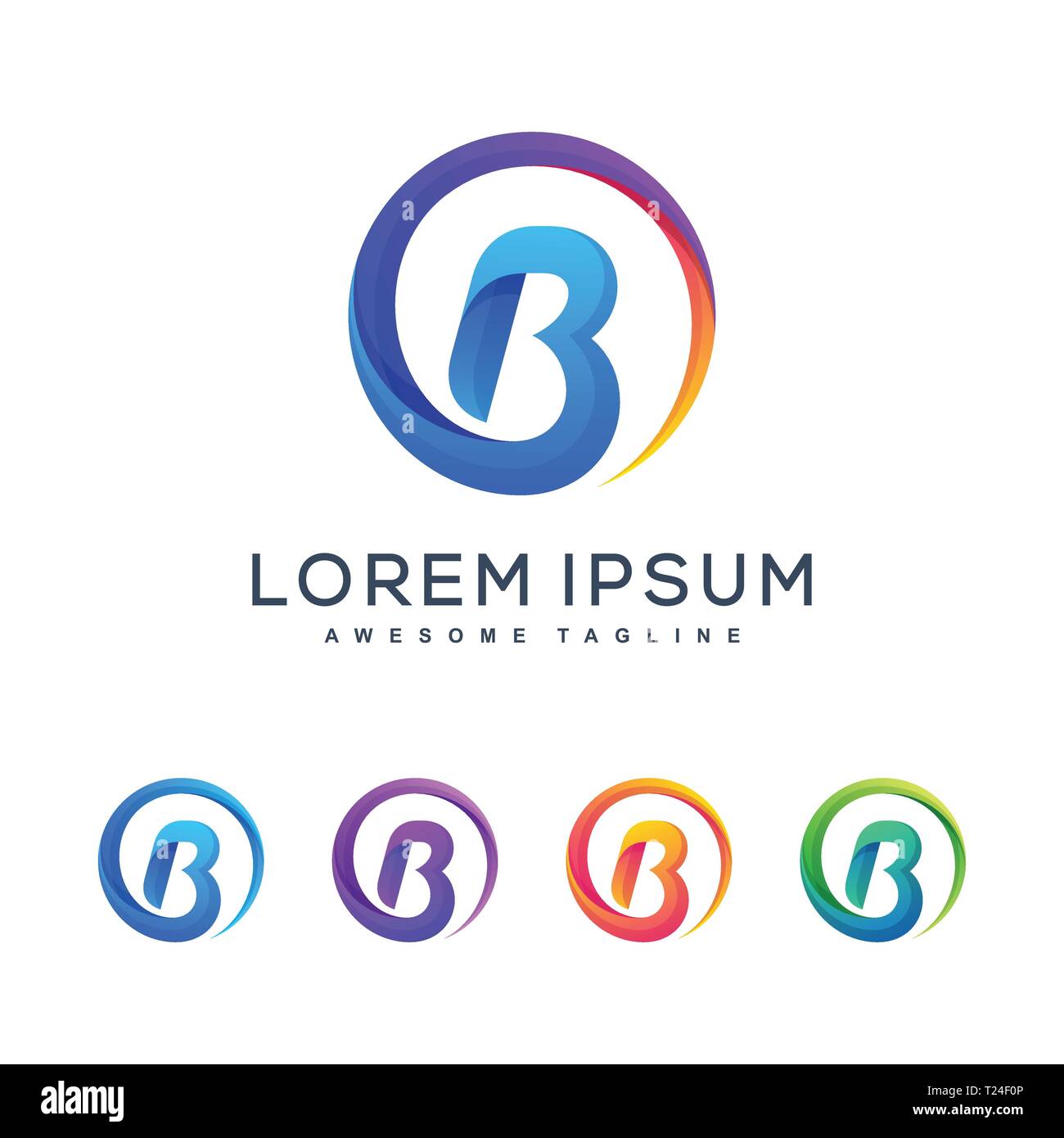 Lettre B vecteur illustration Concept multicolore modèle. Convient pour l'industrie créative, multimédia, animation, formation, boutique, et un Illustration de Vecteur
