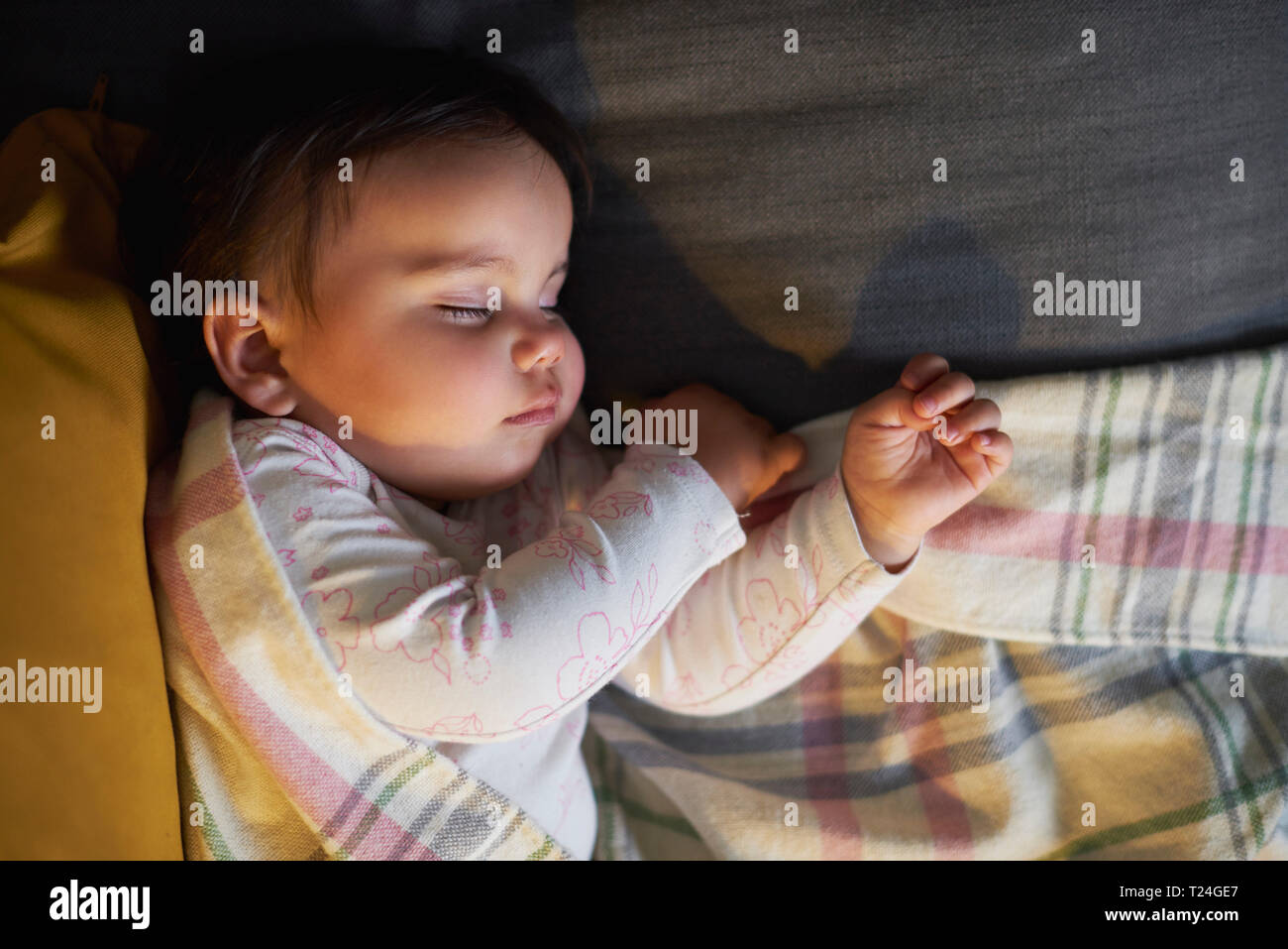 Cute baby girl sleeping Banque D'Images
