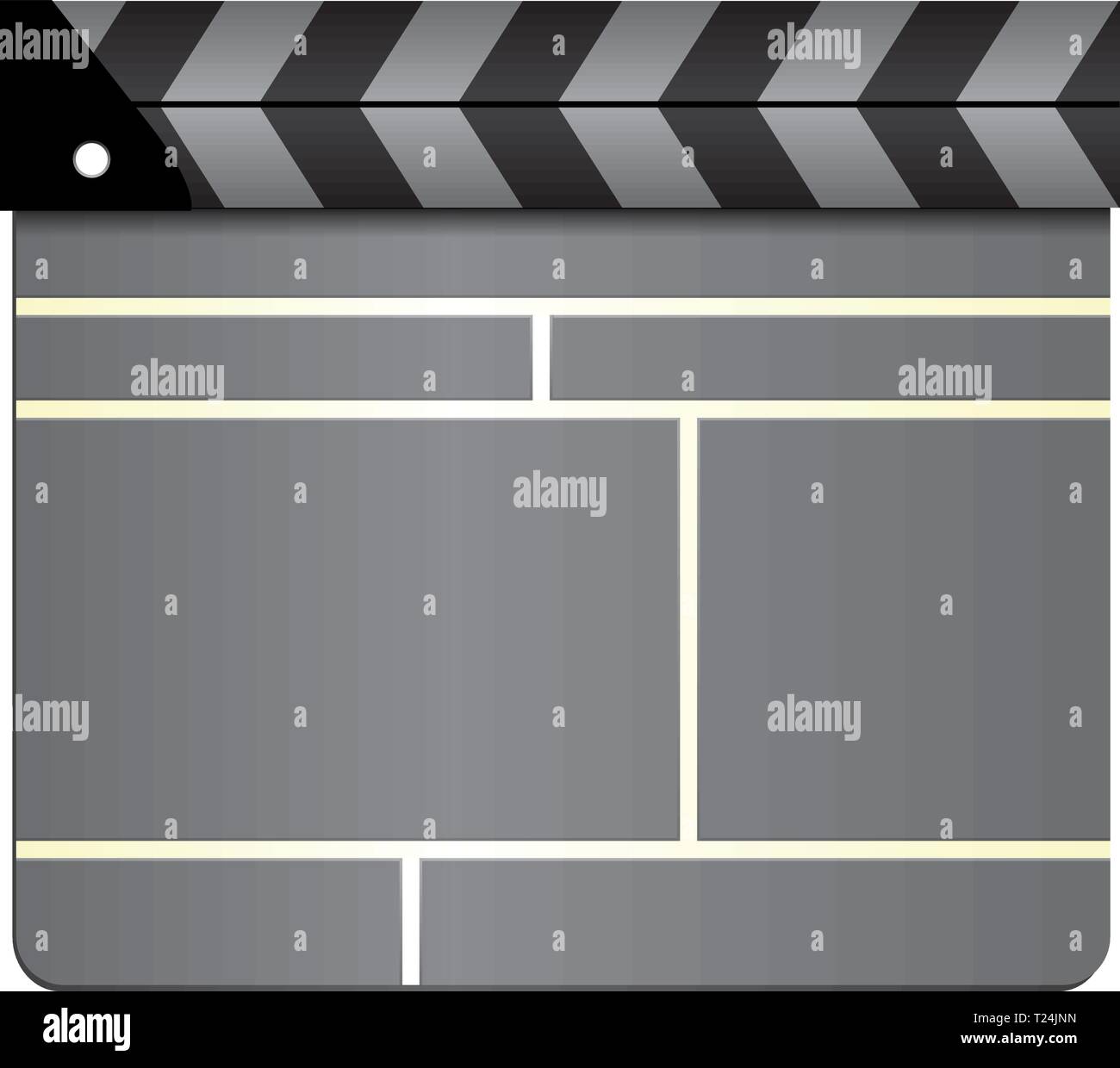 Clap cinéma gris, film clapper board, fermé, isolé sur fond blanc, partie 2, vector illustration Illustration de Vecteur