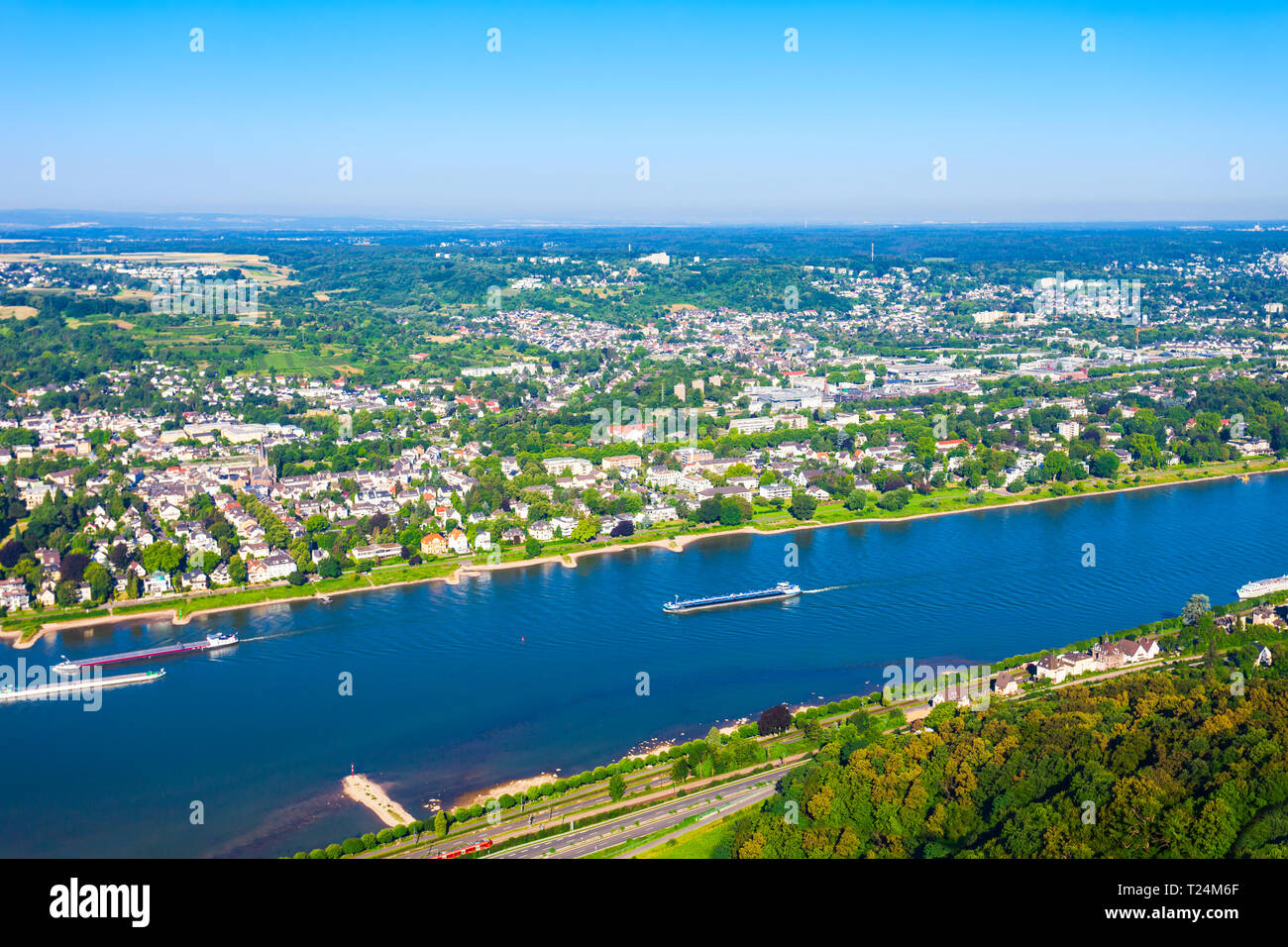 Banlieue de la ville de Bonn en Allemagne vue panoramique aérienne Banque D'Images