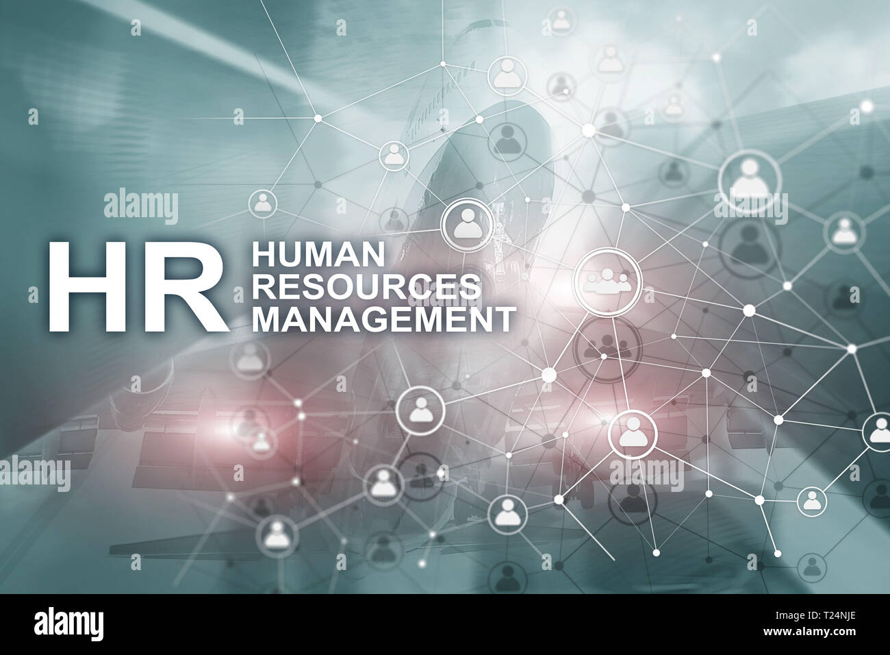 La gestion des ressources humaines, RH, Team Building et de recrutement concept sur fond flou. Banque D'Images