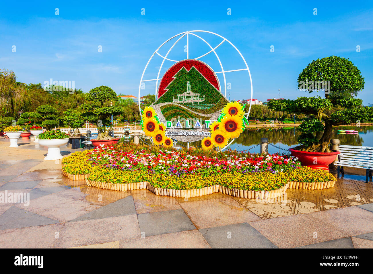 DALAT, VIETNAM - Mars 13, 2018 : Dalat Flower Garden Park à Da Lat ville au Vietnam Banque D'Images
