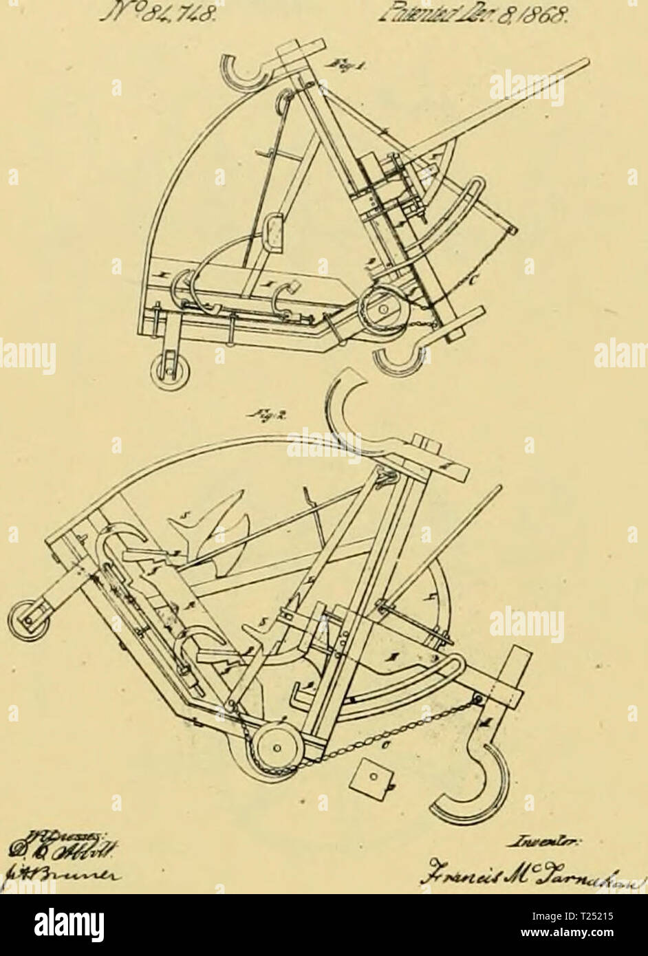 Image d'archive à partir de la page 795 du recueil d'outils agricoles, d'outils agricoles Digest breveté, brevetée aux États-Unis de l'an 1789 à juillet 1881 .. digestofagricult02alle Année : 1886.charrues ou roue de Sulky. Mfy/y jr°d'z.7'i<f Banque D'Images