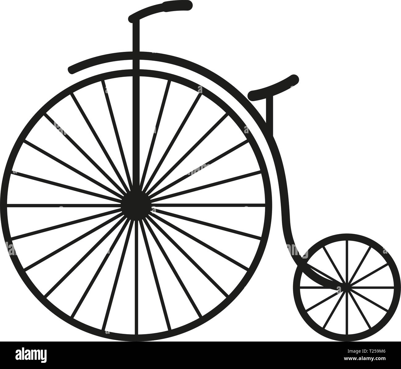 Image simplifiée d'un vieux vélo classique avec une grande roue avant Image  Vectorielle Stock - Alamy