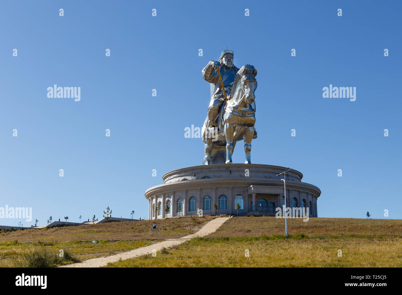 Tsonjin boldog, la Mongolie - le 14 septembre 2018 : Gengis Khan près de Tsonjin Boldog complexes Statue. La Mongolie. Banque D'Images