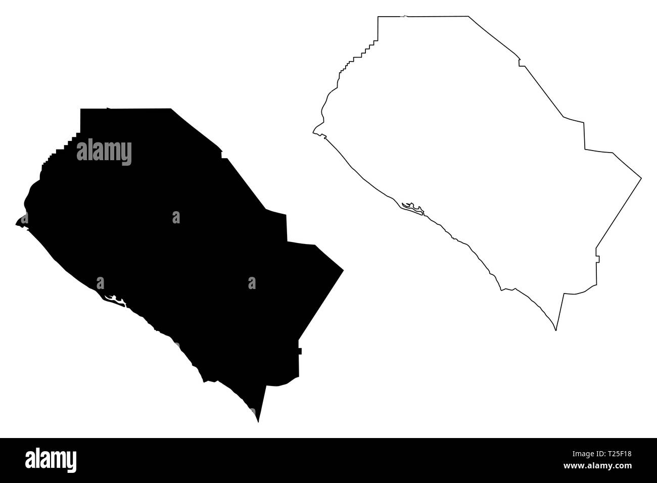 Orange County, Californie (comtés de Californie, États-Unis d'Amérique,USA, États-Unis, US) map vector illustration, scribble sketch carte Orange Illustration de Vecteur