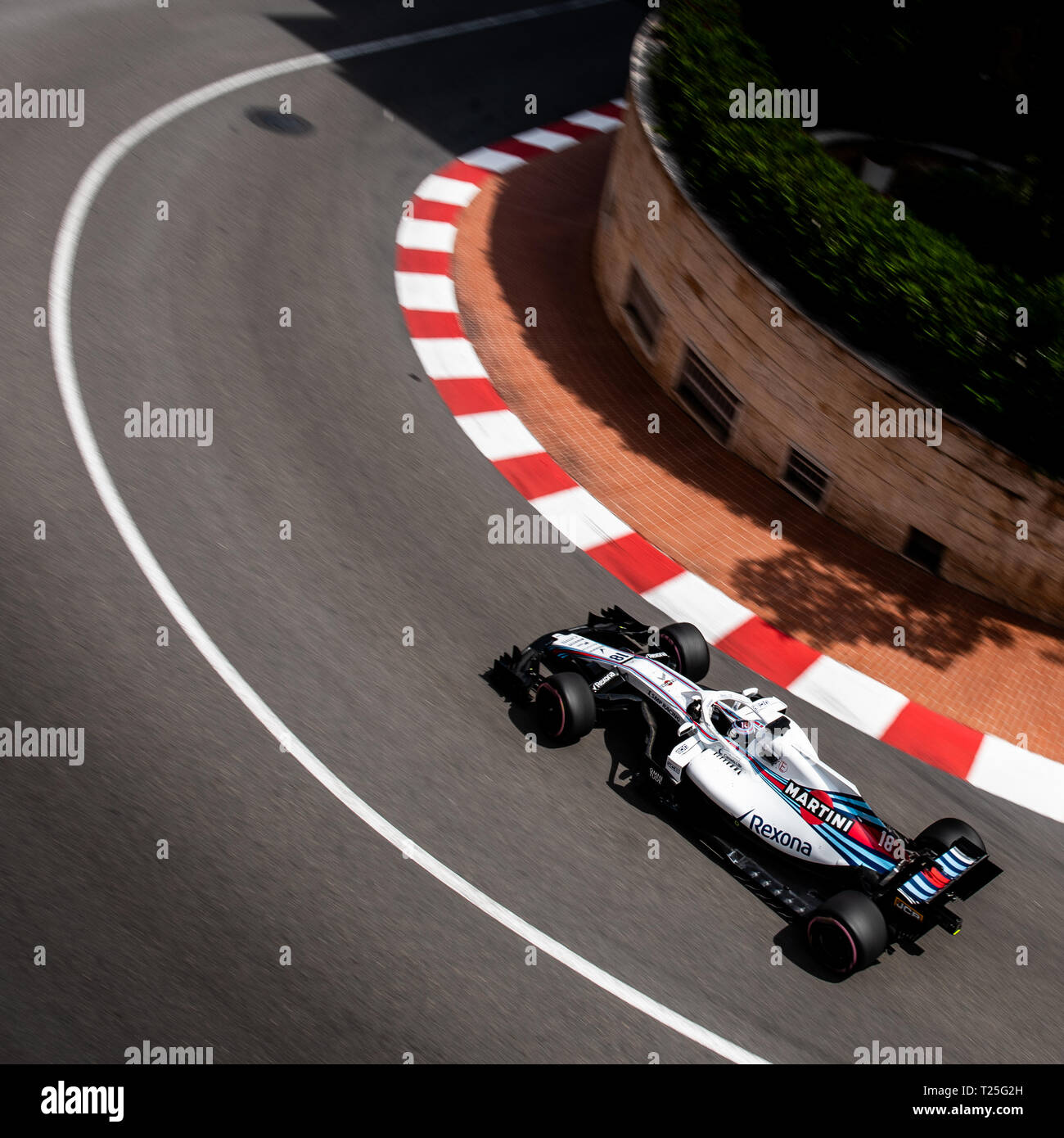 Monte Carlo / Monaco - 05/24/2018 - # 18 Promenade Lance (CAN) dans sa Williams FW41 pendant le jour de l'ouverture en avance sur le Grand Prix de Monaco 2018 Banque D'Images