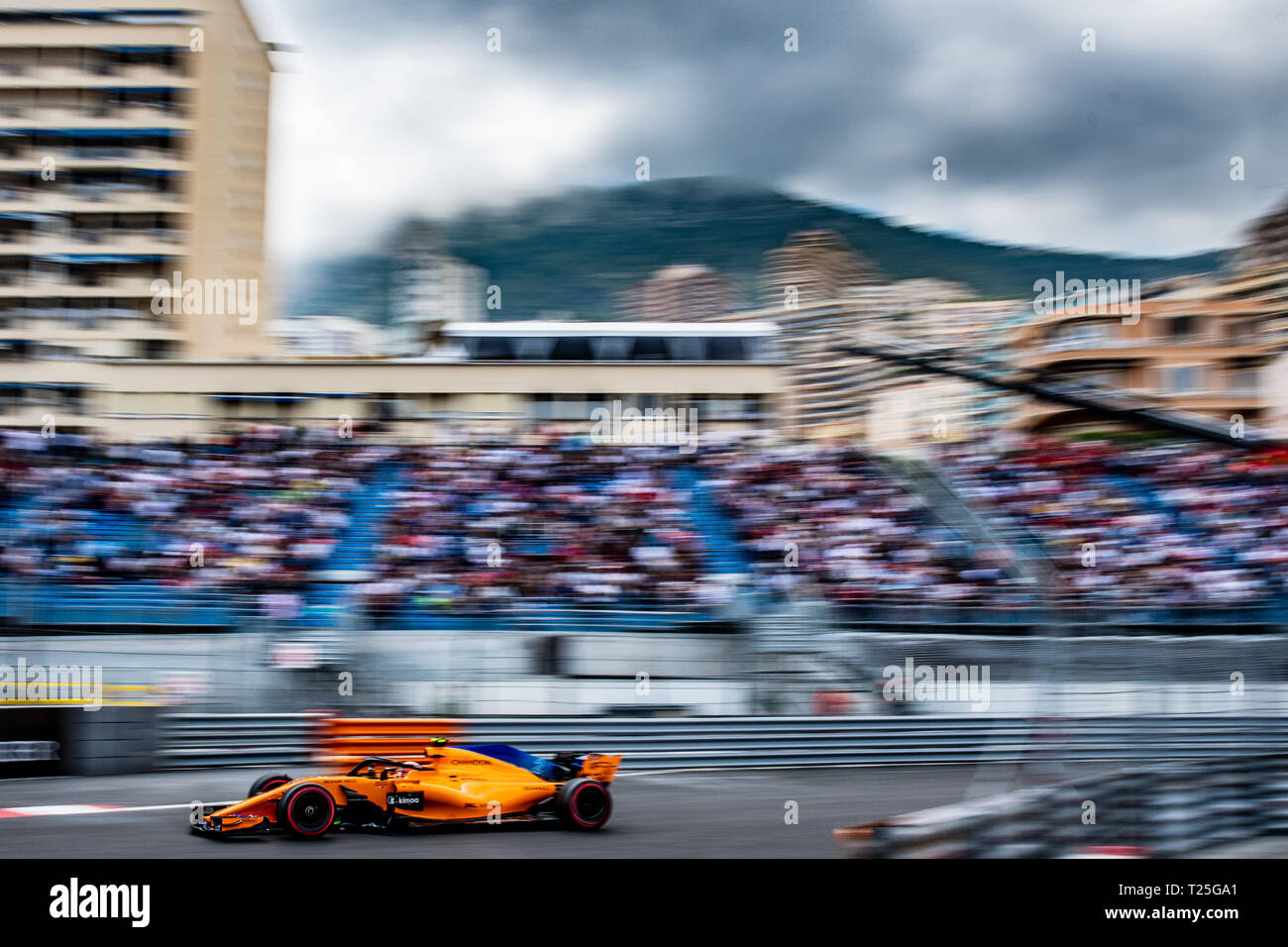 Monte Carlo / Monaco - 05/24/2018 - # 2 Stoffel Vandoorn (BEL) dans son McLaren-Renault MCL33 duringfree avant la pratique 2018 Monaco GP Banque D'Images