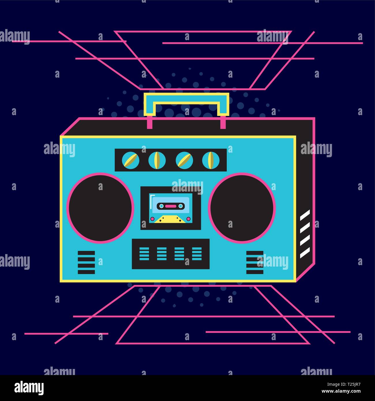 radio des années 90 rétro icône vecteur illustration design Image  Vectorielle Stock - Alamy