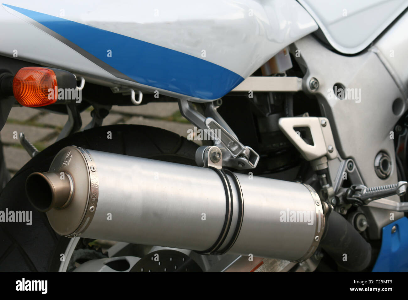 Détails brillants d'une moto Banque D'Images