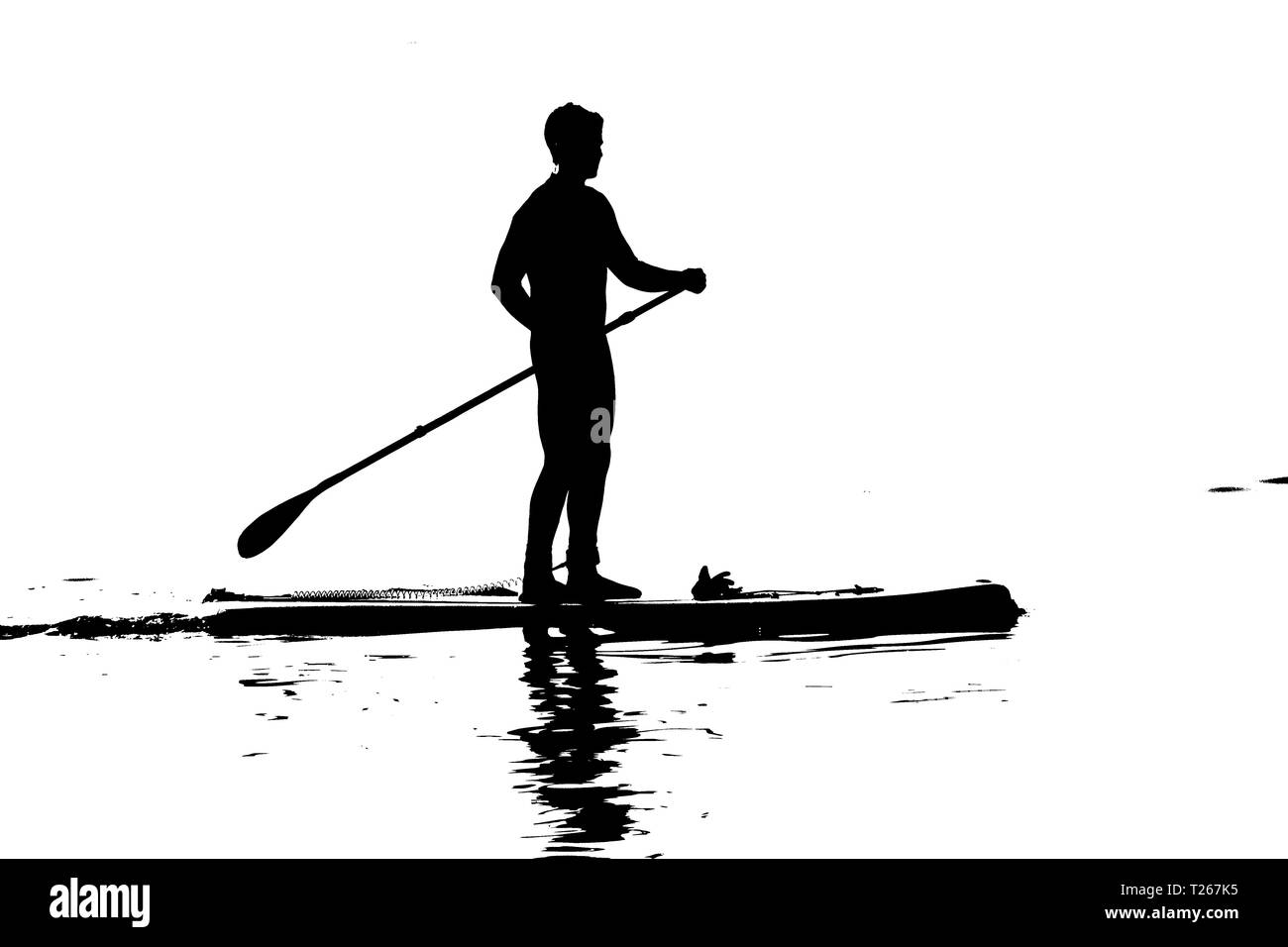 L'homme,sur,eau,sport,conseil,palette,surf,ossature,Cowes, île de Wight, Angleterre,UK, Banque D'Images