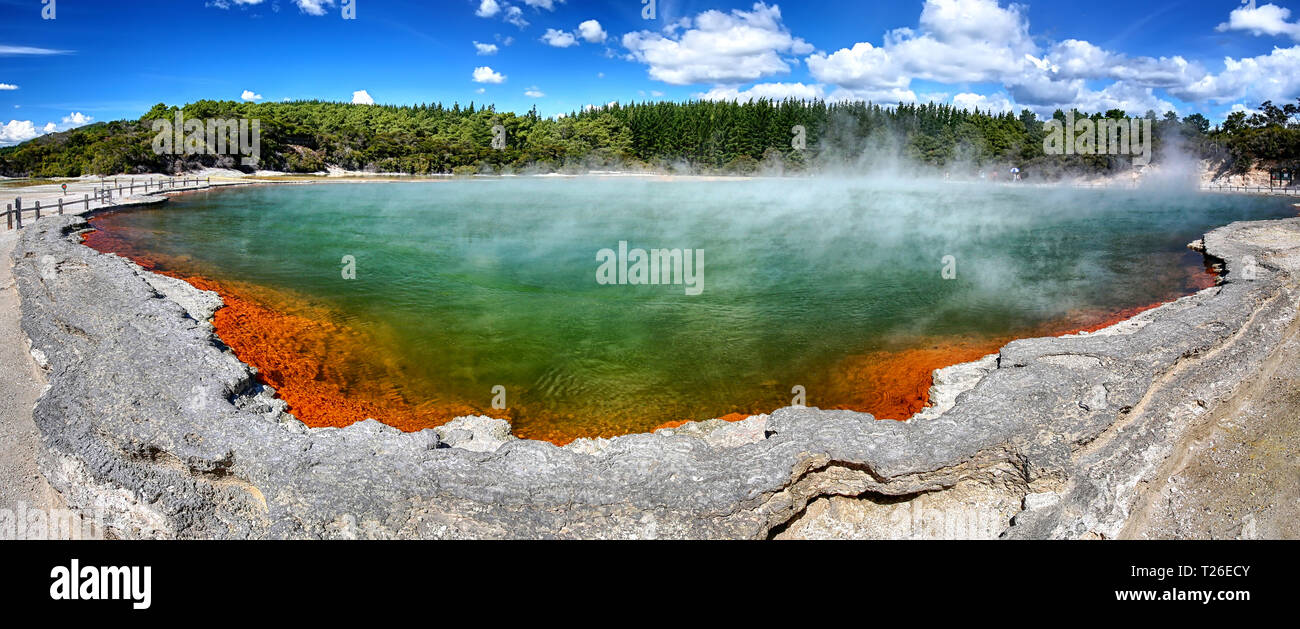 Lac Thermal Piscine Champagne au wai-O-Tapu, Nouvelle-Zélande 01 Banque D'Images