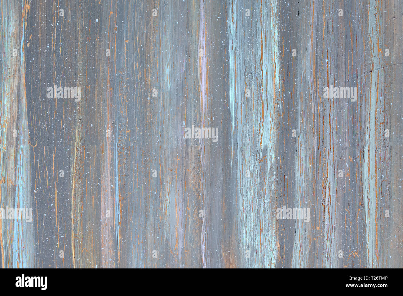 Cose-up sur de surface en bois avec crucks et à l'écaillement de la peinture gris-bleu, copie-space Banque D'Images