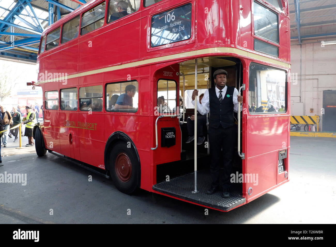 Londres, Royaume-Uni, 30 mars 2019. Musée London bus tourne les vieux bus en aboyant, et les passagers ne peuvent monter à bord gratuitement. Credit : Yanice Idir / Alamy Live News Banque D'Images