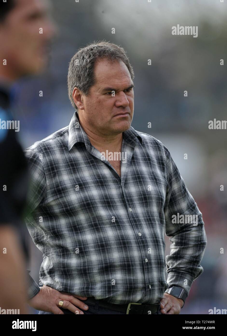 Londres, Royaume-Uni. 30 mars 2019. Dave Rennie (Glasgow Wariors entraîneur en chef). Saracens v Glasgow Warriors. Quart de finale. Heineken Cup Champions. Allianz Park. Londres. UK. 30/03/2019. Credit : Sport en images/Alamy Live News Banque D'Images