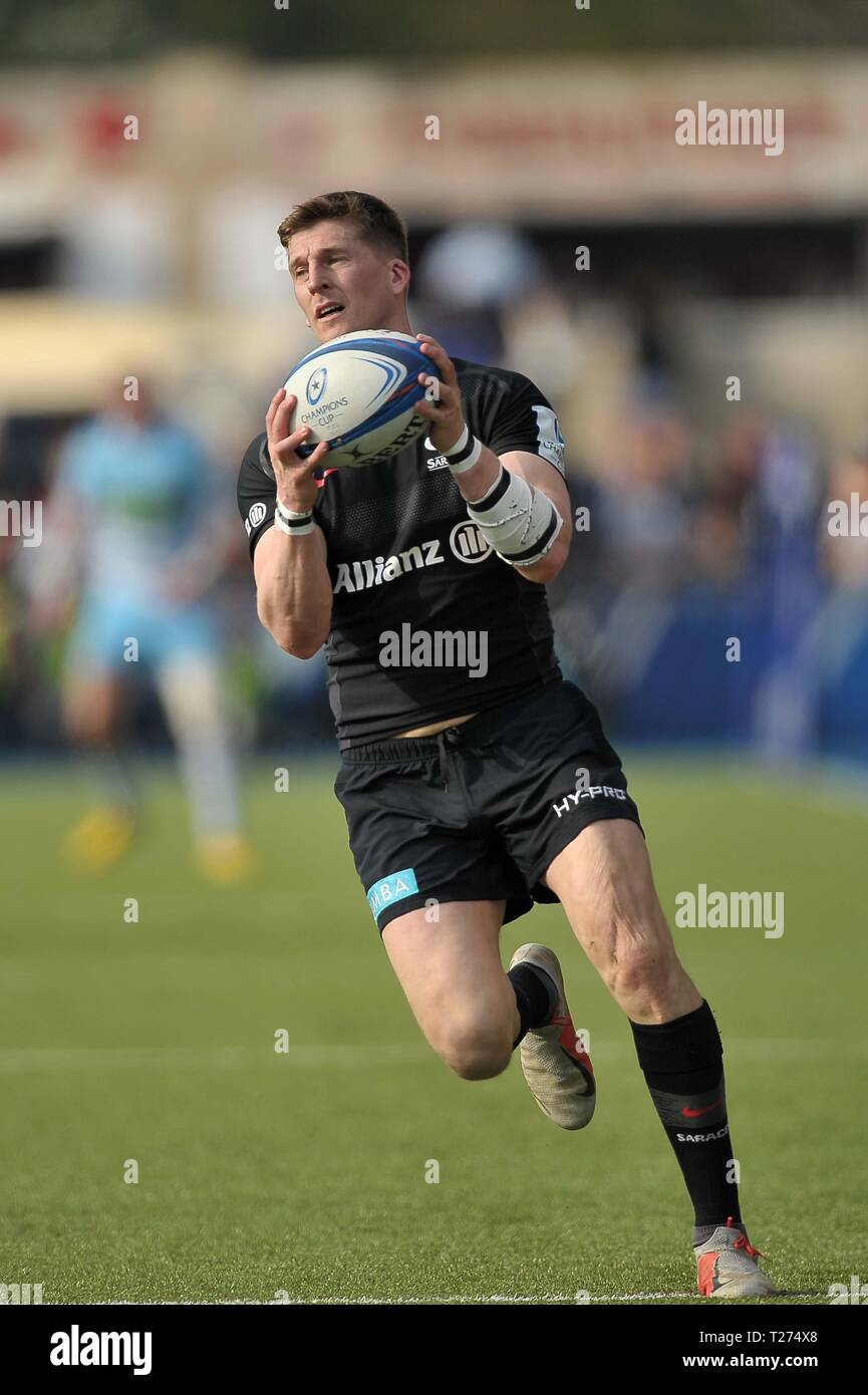 Londres, Royaume-Uni. 30 mars 2019. David Strettle (sarrasins). Saracens v Glasgow Warriors. Quart de finale. Heineken Cup Champions. Allianz Park. Londres. UK. 30/03/2019. Credit : Sport en images/Alamy Live News Banque D'Images