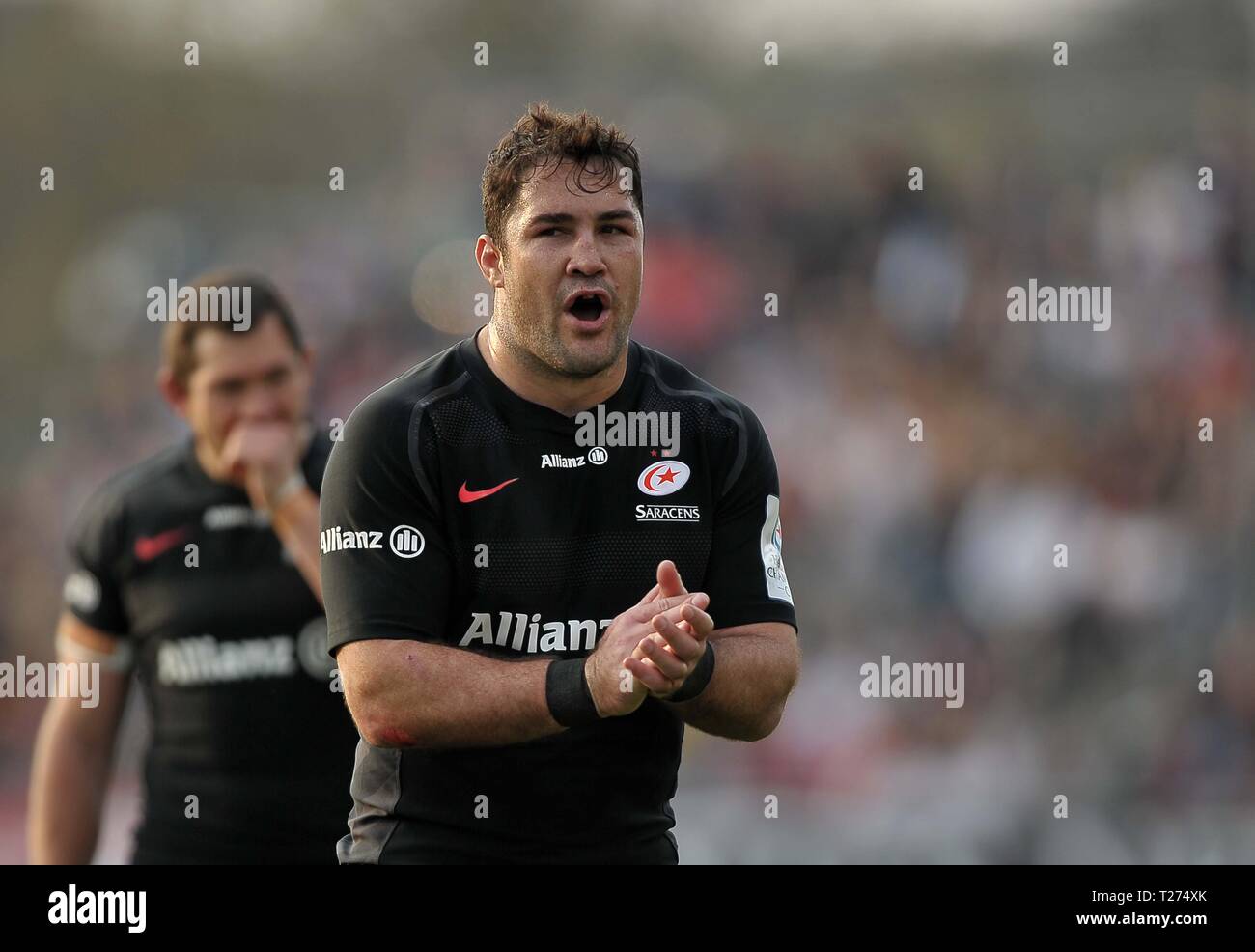 Londres, Royaume-Uni. 30 mars 2019. Brad Barritt (sarrasins, capitaine). Saracens v Glasgow Warriors. Quart de finale. Heineken Cup Champions. Allianz Park. Londres. UK. 30/03/2019. Credit : Sport en images/Alamy Live News Banque D'Images