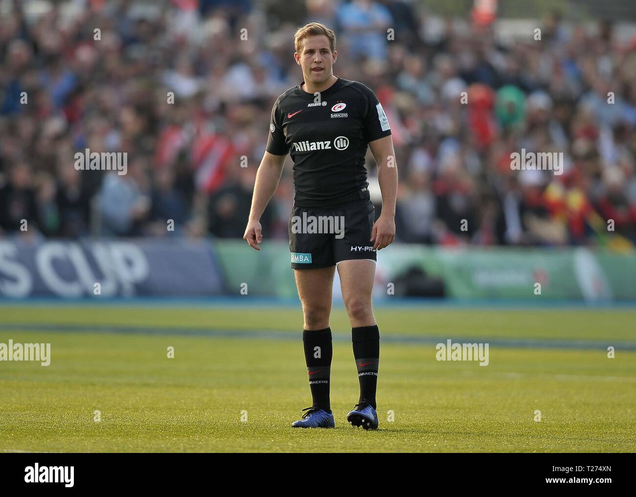 Londres, Royaume-Uni. 30 mars 2019. Max Malins (sarrasins). Saracens v Glasgow Warriors. Quart de finale. Heineken Cup Champions. Allianz Park. Londres. UK. 30/03/2019. Credit : Sport en images/Alamy Live News Banque D'Images