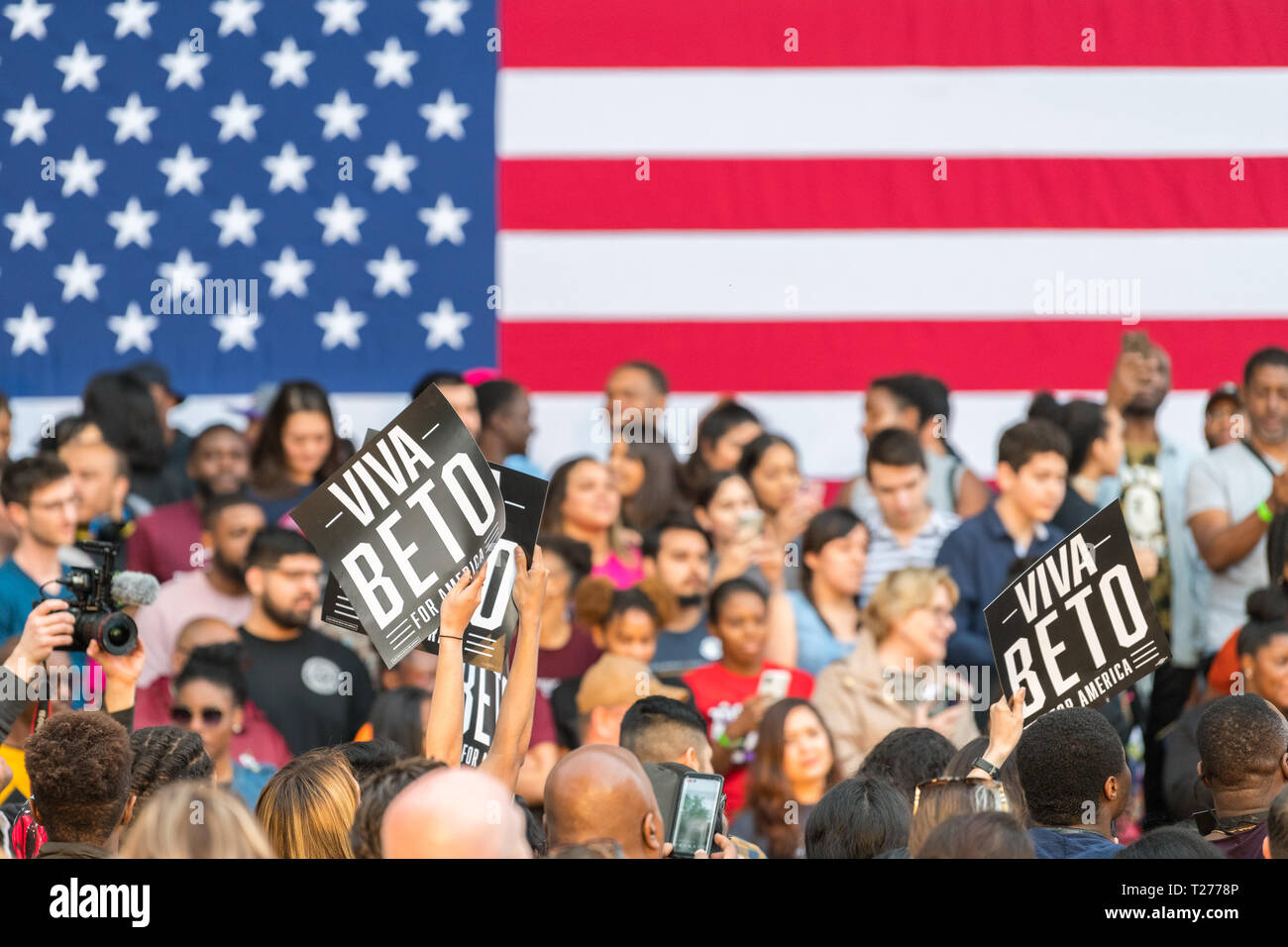 Texas, USA. 30 mars 2019. Candidat démocrate Beto O'Rourke kicks off campagne présidentielle en crédit : michelmond Houston/Alamy Live News Banque D'Images