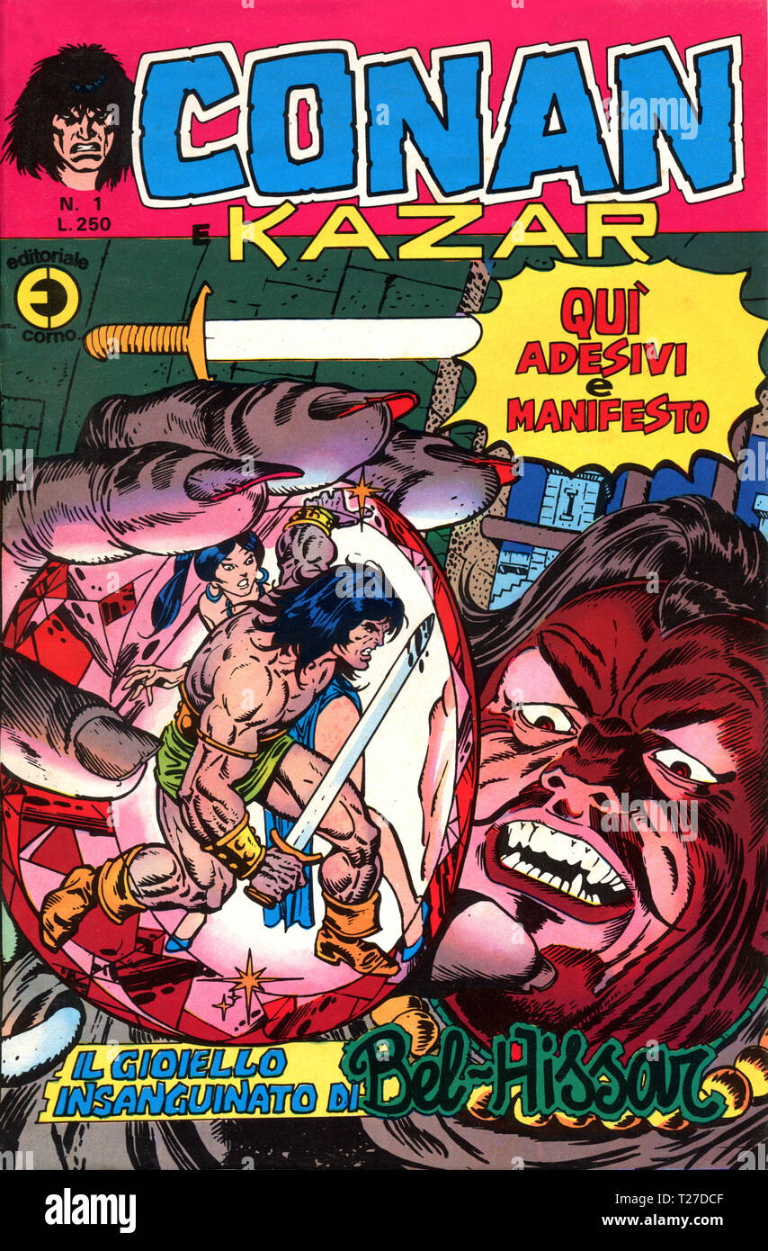 Italie - 1975 : première édition de Marvel comic books, couvrir de Conan Banque D'Images