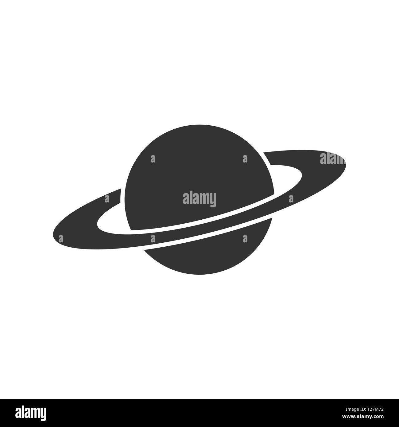Saturne en icône style plat. Planète vector illustration sur fond blanc isolé. Espace Galaxy concept d'entreprise. Illustration de Vecteur