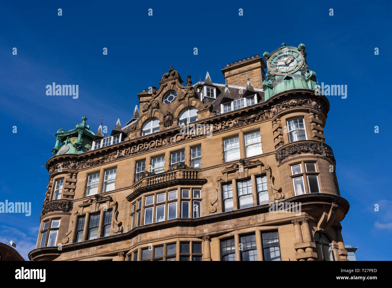 Newcastle-upon-Tyne, Angleterre NE ville. L'architecture ouvragée et réveil d'Emerson Chambres. Banque D'Images