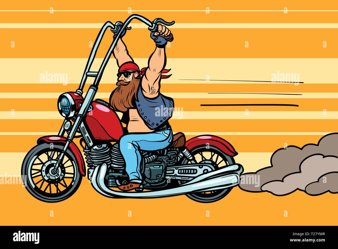 Le Biker Chopper, motorcycle transport Illustration de Vecteur