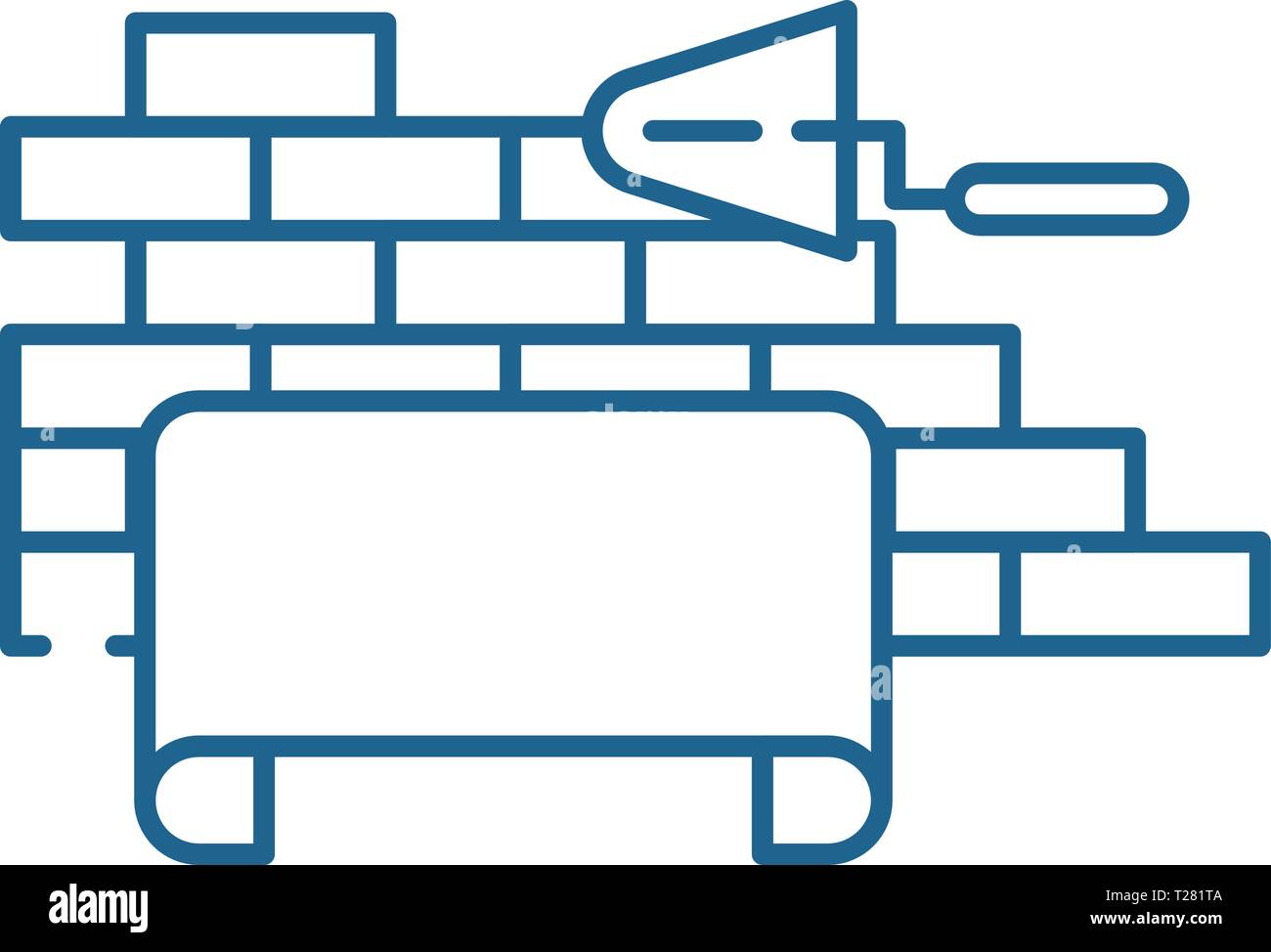 L'icône de la ligne de contrôle architectural concept. Contrôle Architectural symbole vecteur télévision, signe, contours illustration. Illustration de Vecteur