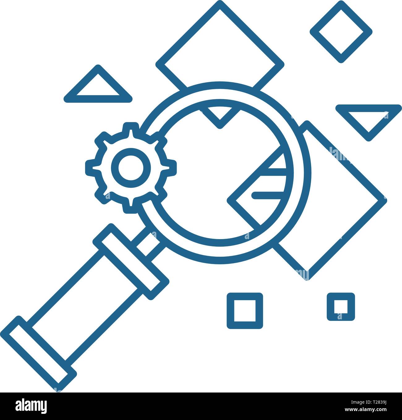 L'icône de la ligne de recherche fait concept. Télévision recherche fait signe, symbole, vecteur illustration contour. Illustration de Vecteur