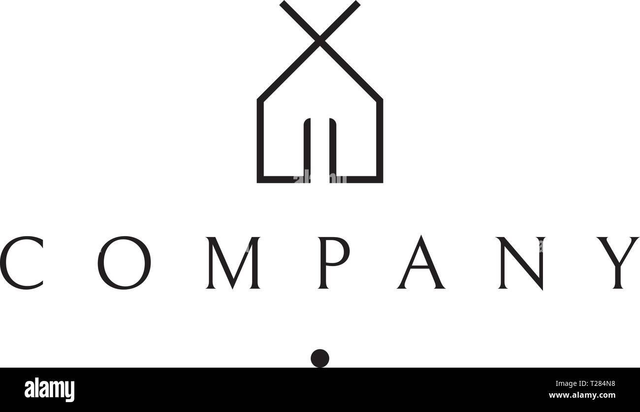 House architecture immobilier conception logo vector noir Illustration de Vecteur