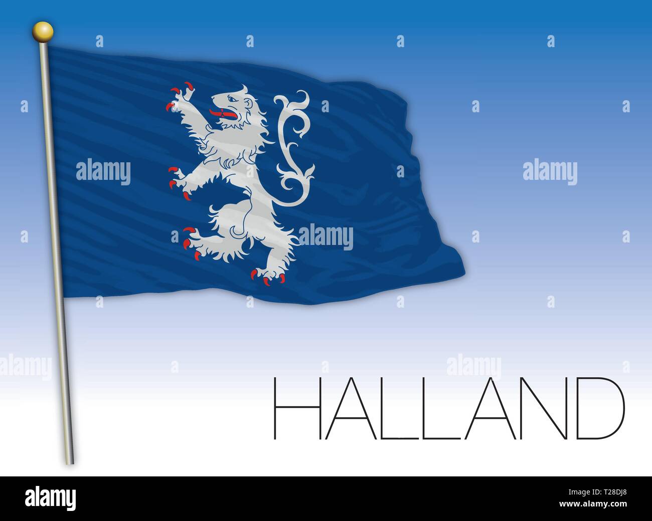 Drapeau régional de Halland (Suède), vector illustration Illustration de Vecteur