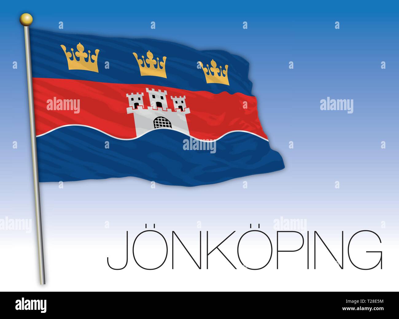Drapeau régional de Jonkoping, Suède, vector illustration Illustration de Vecteur