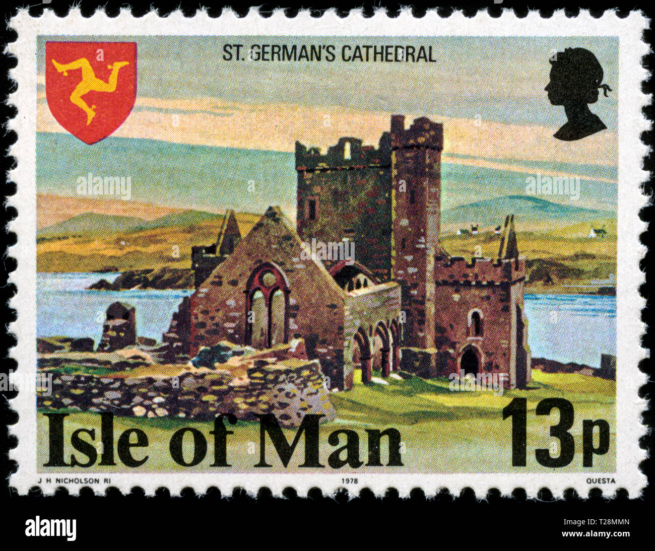 Timbre-poste de l'île de l'homme dans les bâtiments série émise en 1978 Banque D'Images