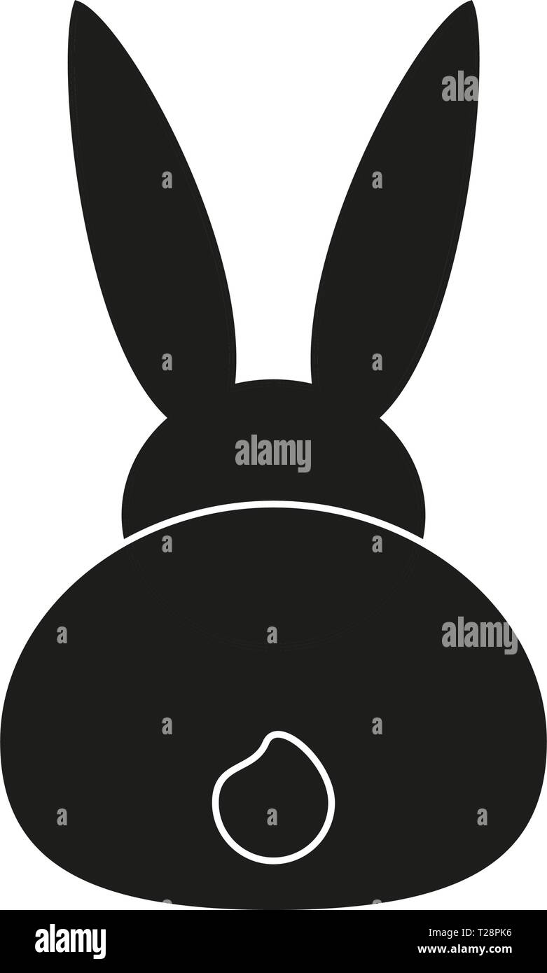 Le noir et blanc bunny retour ossature Illustration de Vecteur