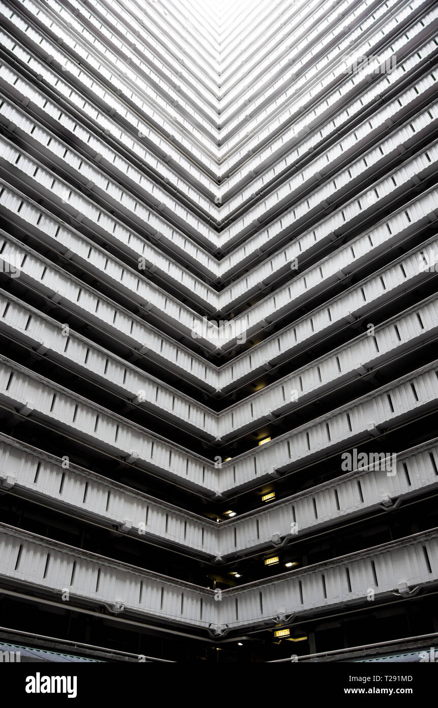 Ping Shek Estate, espace étroit corridor ouvert, le logement public, Hong Kong , Architecture, lignes directrices, de l'immobilier, construction place instagram Banque D'Images