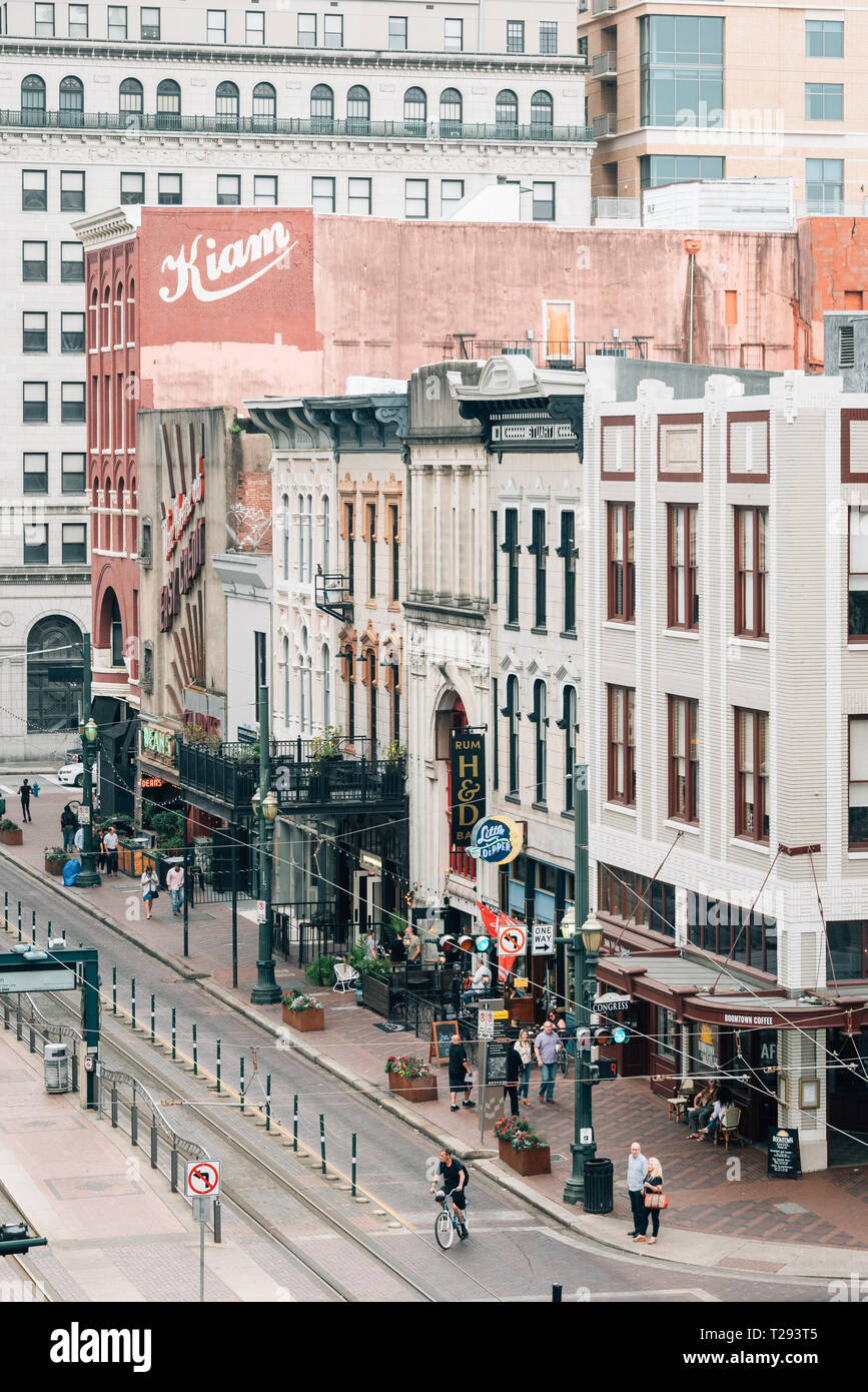Rue principale du centre ville de houston Banque de photographies et d